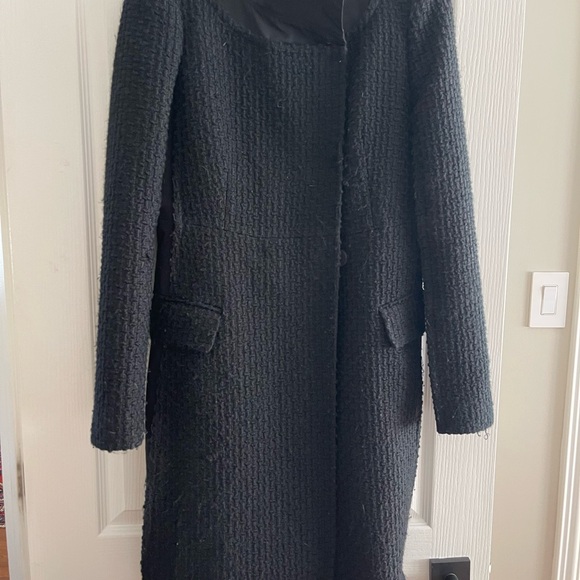 BCBGMaxAzria Textured Black Trench Coat - Picture 1 of 2